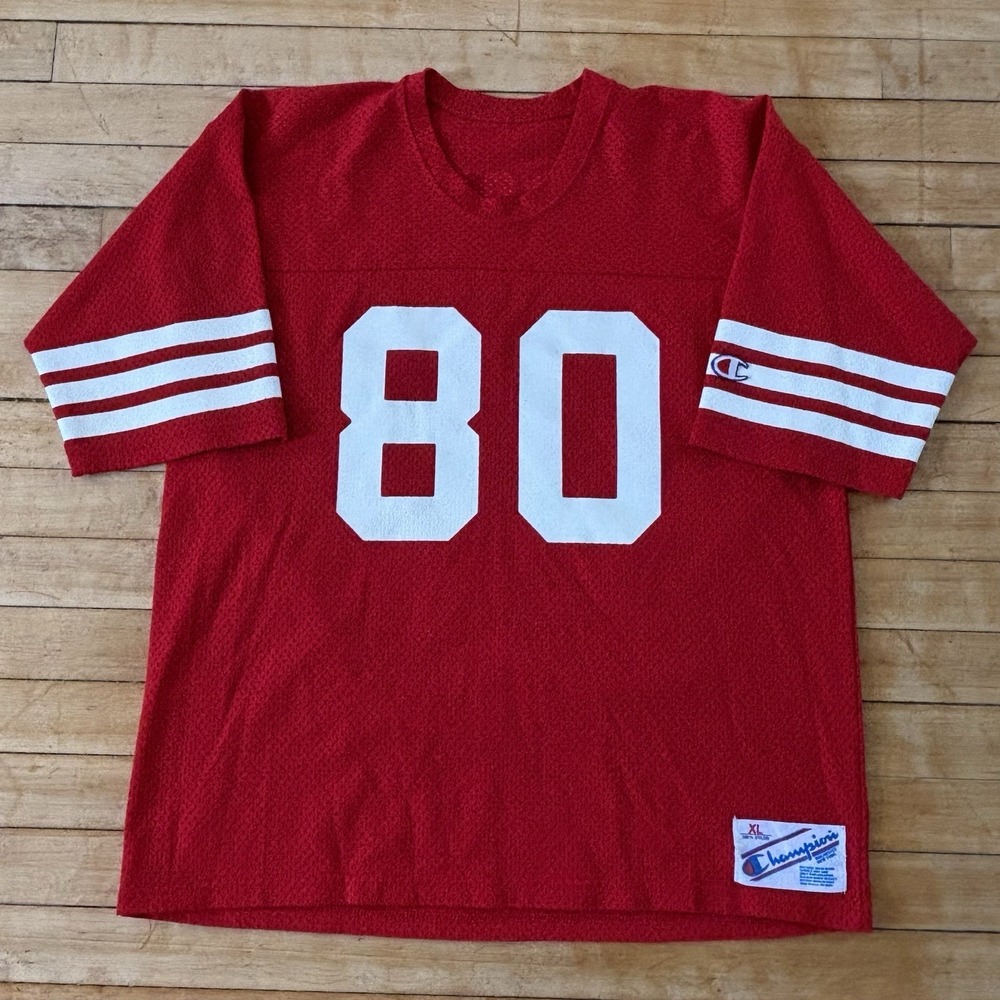 VTG 80s Champion San Francisco 49ers Jerry Rice Jersey NFL Made In USA Size XL